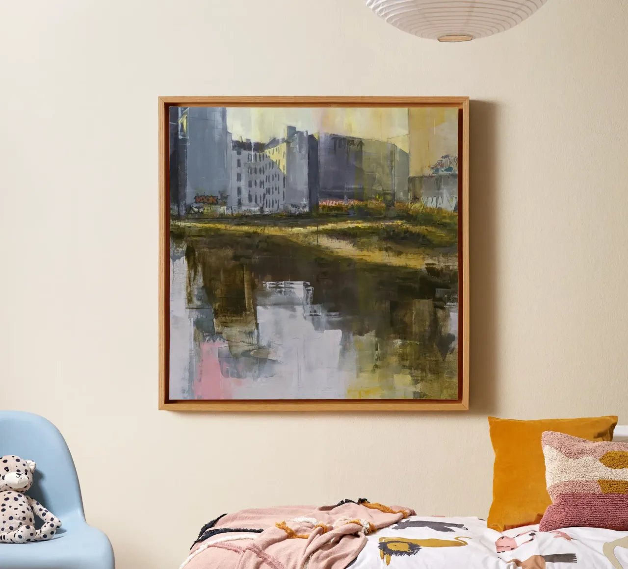 "BERLINO_23_02" Veduta della città di Berlino Pittura tela con Cornice a cassetta da Eduard Warkentin Art