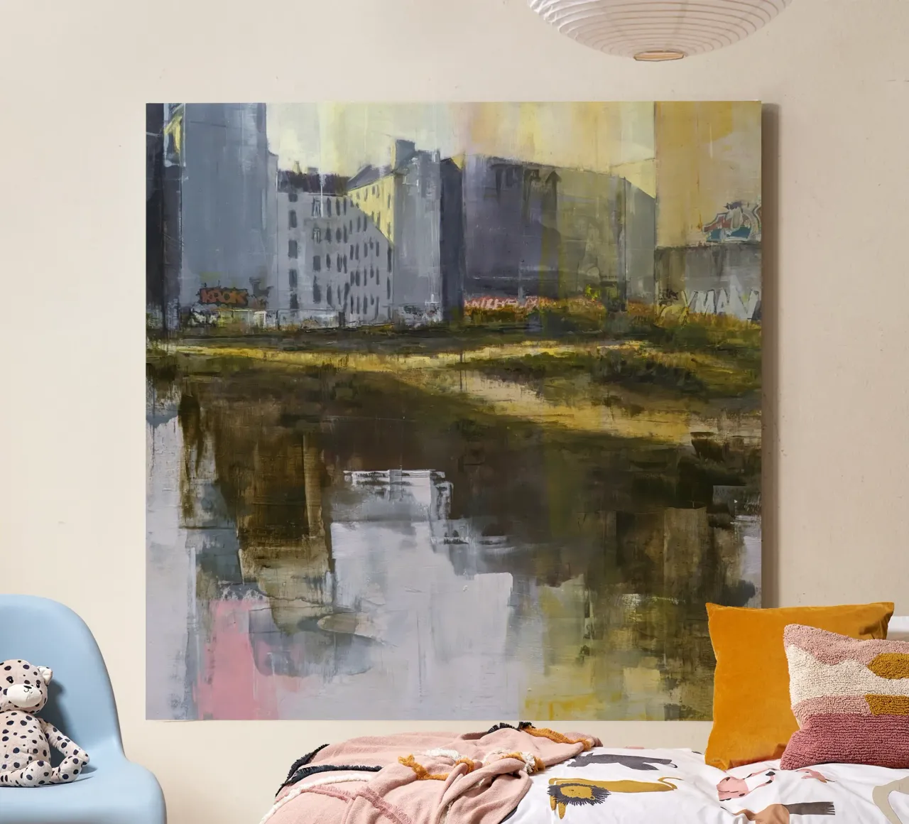 "BERLINO_23_02" Veduta della città di Berlino Pittura tela con Cornice a cassetta da Eduard Warkentin Art