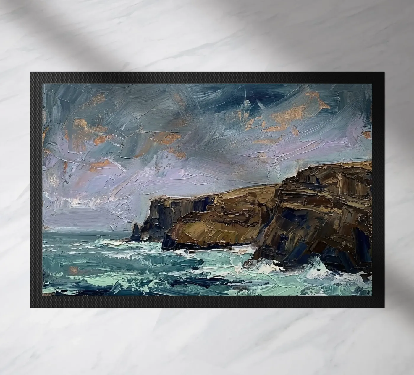 Brooding Coastal Tempest doormat by Moonless Aurora