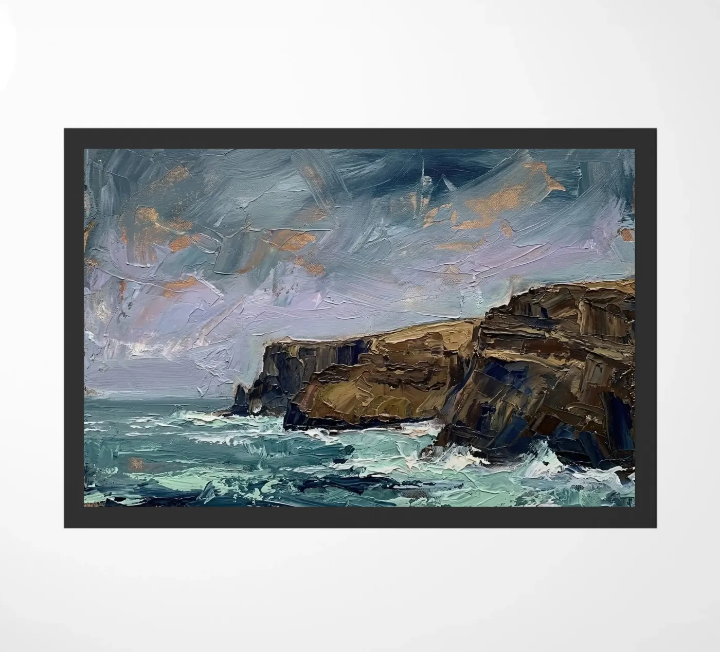 Brooding Coastal Tempest doormat by Moonless Aurora