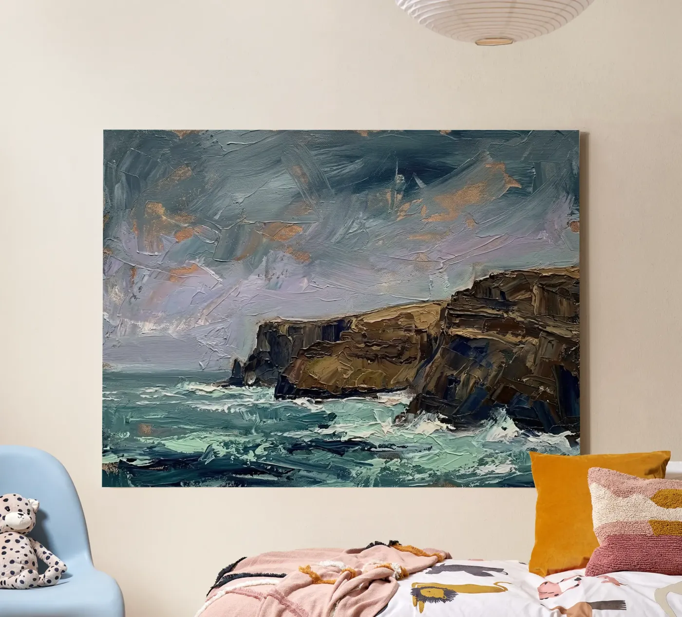 Brooding Coastal Tempest canvas by Moonless Aurora