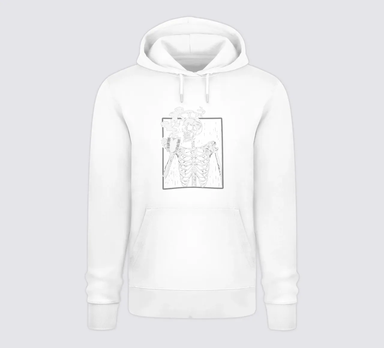 skeleton drinking coffee felpa con cappuccio da edsonramosart