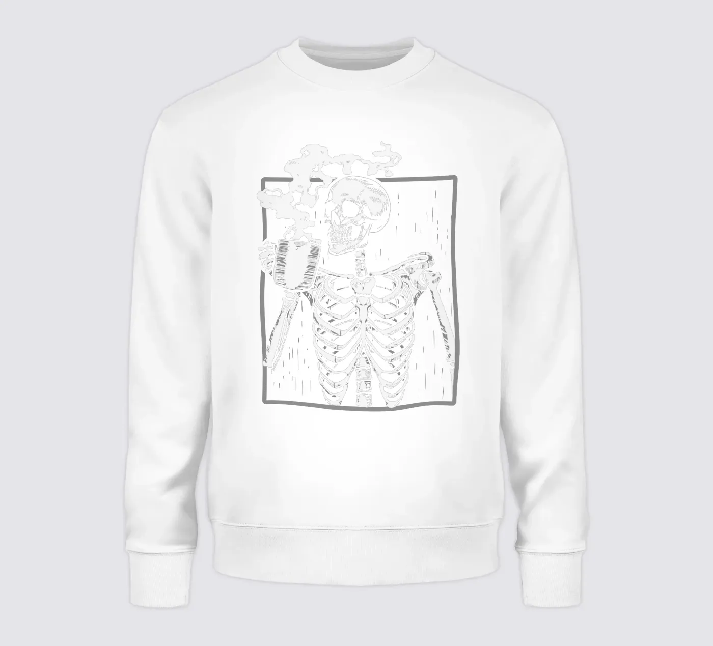 skeleton drinking coffee felpa da edsonramosart