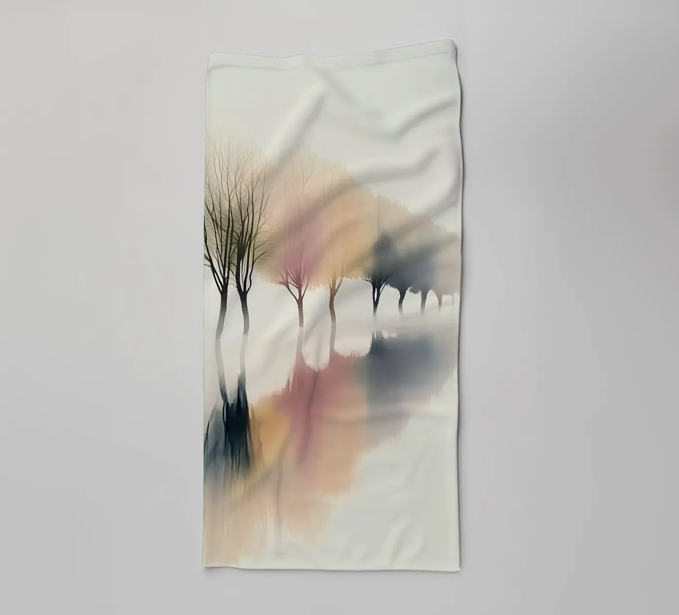 Tree Line Reflection towel by Hazia
