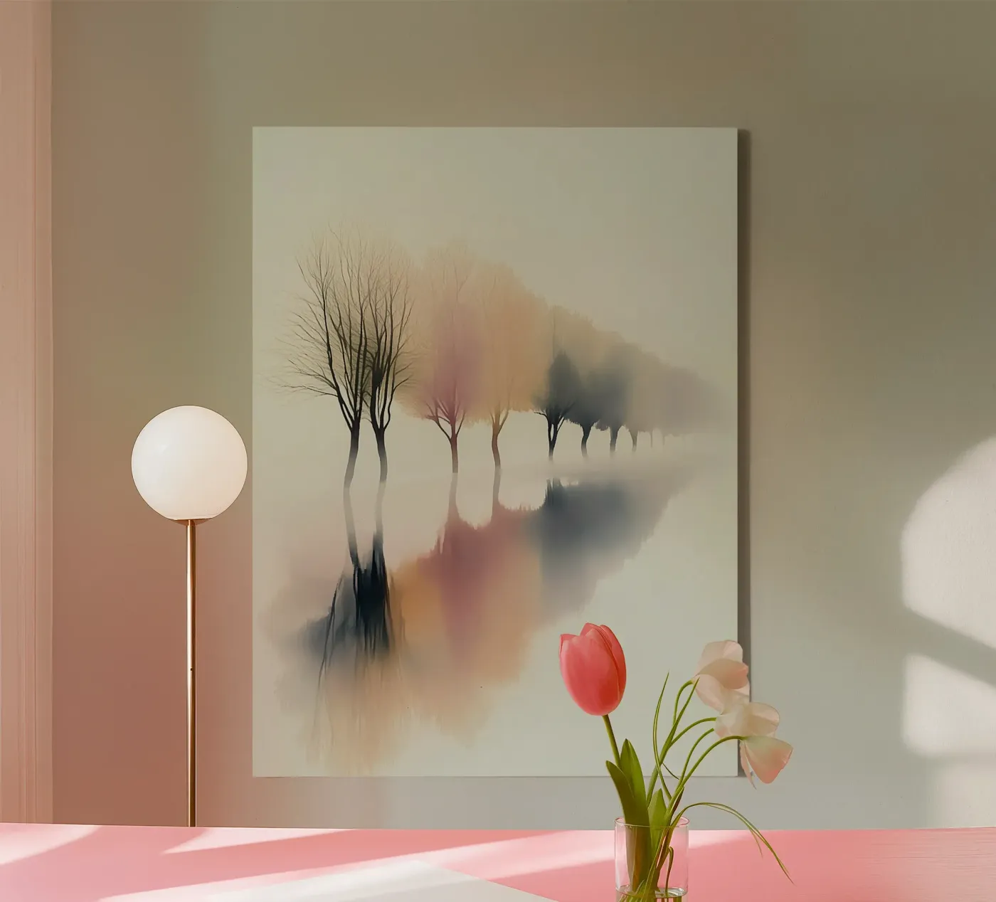 Tree Line Reflection canvas by Hazia