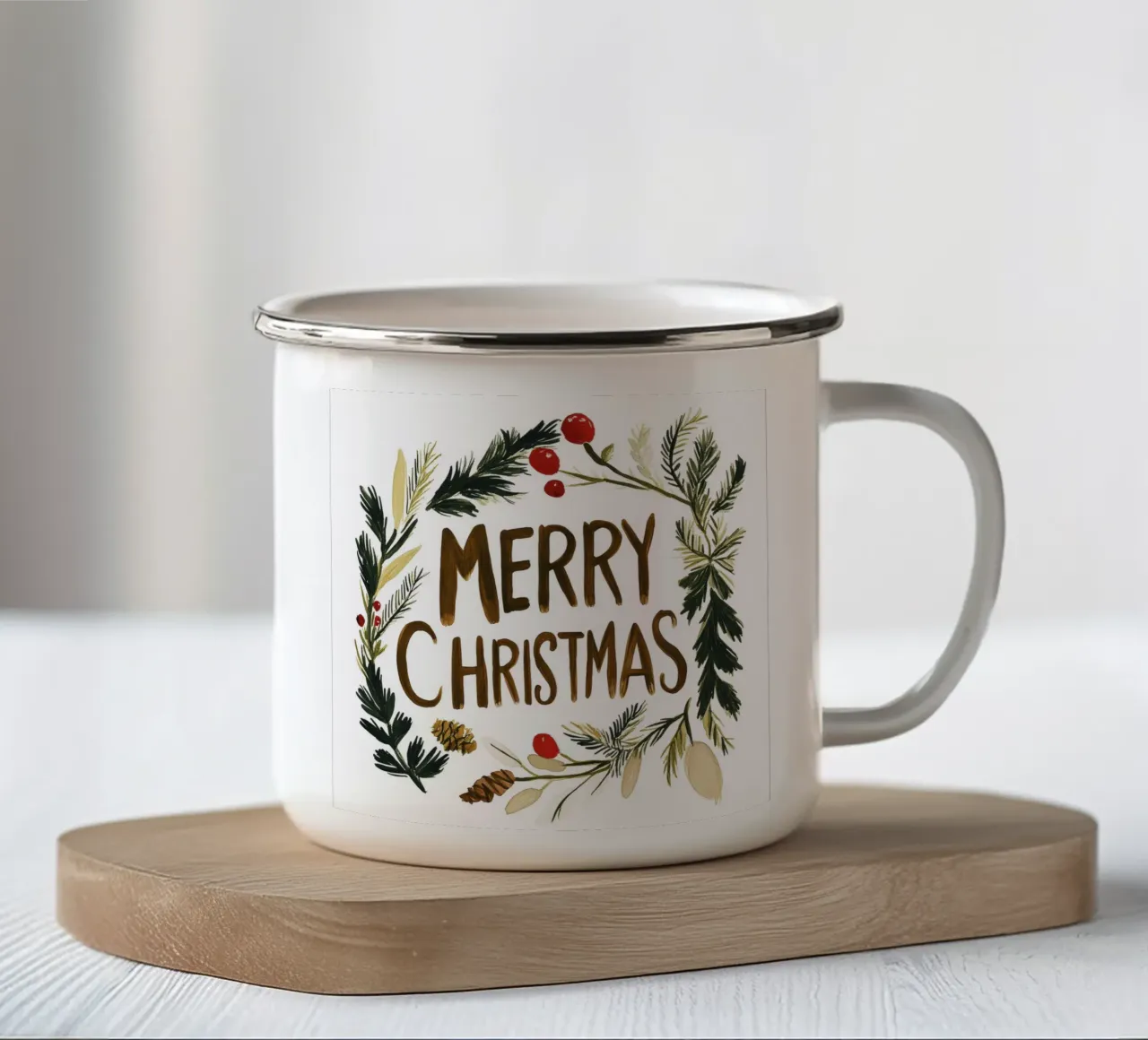 Merry Christmas tazza in smalto da treechild