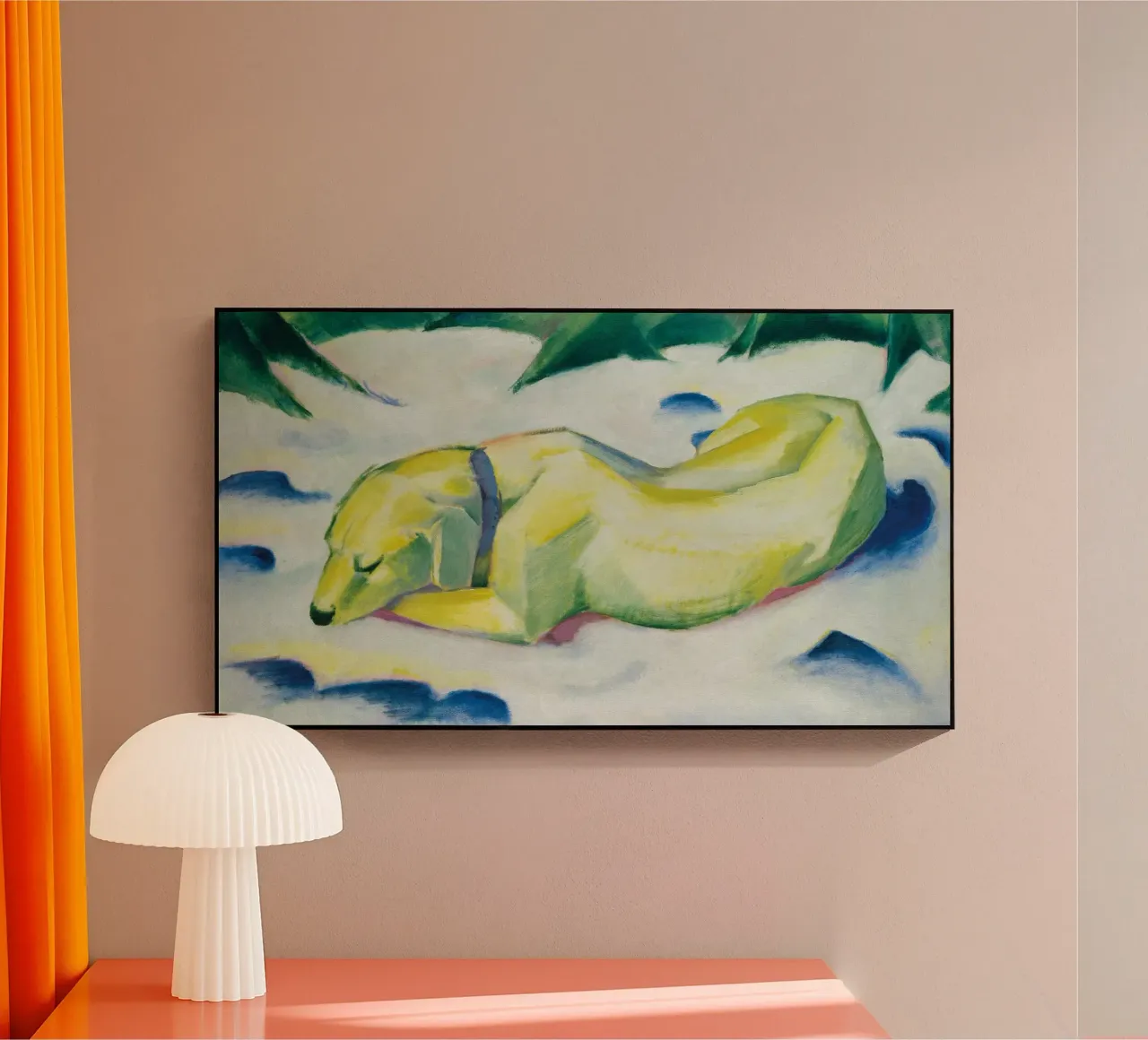 Franz Marc - Cane sdraiato sulla neve plexiglass da ARTOTHEK