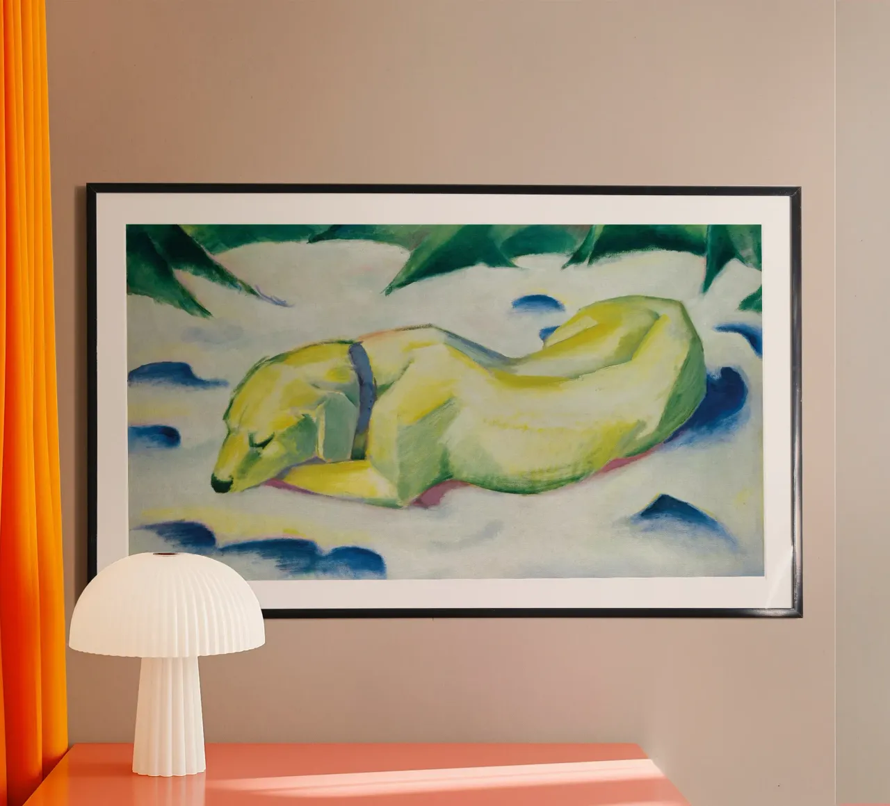 Franz Marc - Cane sdraiato sulla neve carta hahnemühle da ARTOTHEK