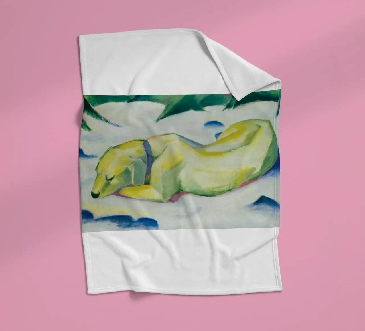 Franz Marc - Cane sdraiato sulla neve coperta in pile da ARTOTHEK