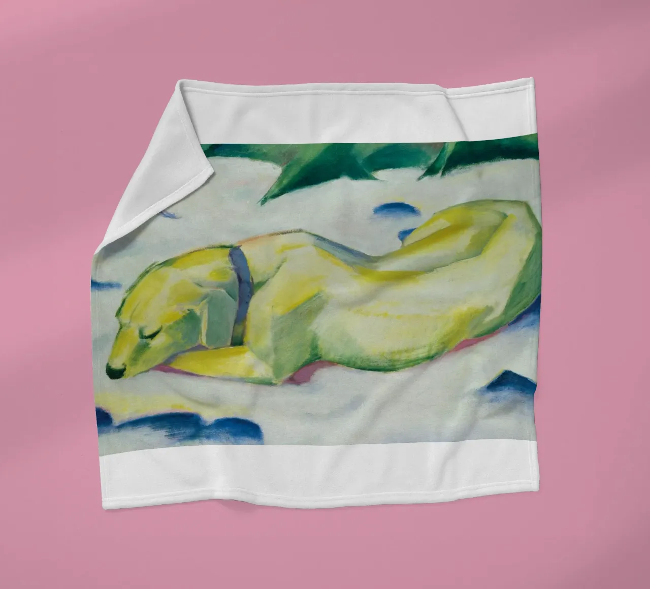 Franz Marc - Cane sdraiato sulla neve coperta in pile da ARTOTHEK