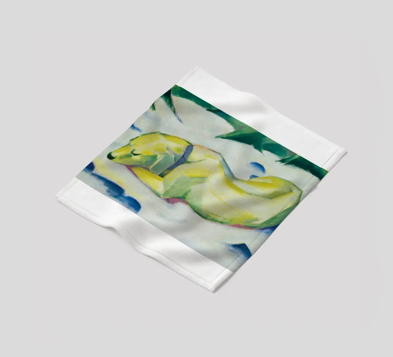 Franz Marc - Cane sdraiato sulla neve coperta in pile da ARTOTHEK
