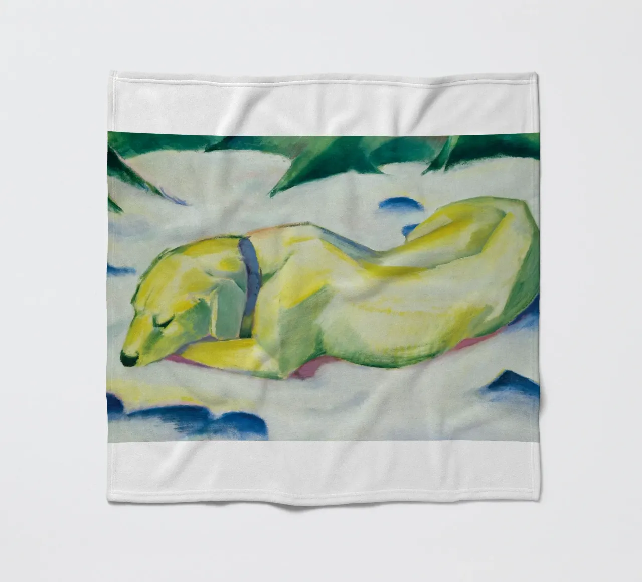 Franz Marc - Cane sdraiato sulla neve coperta in pile da ARTOTHEK