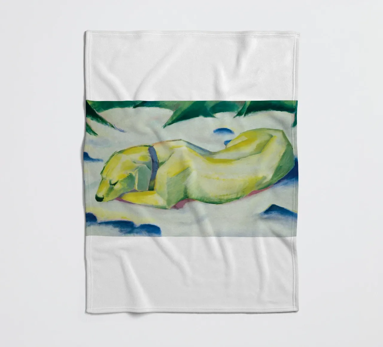 Franz Marc - Cane sdraiato sulla neve coperta in pile da ARTOTHEK