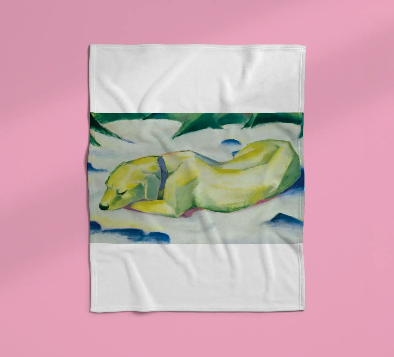 Franz Marc - Cane sdraiato sulla neve coperta in pile da ARTOTHEK