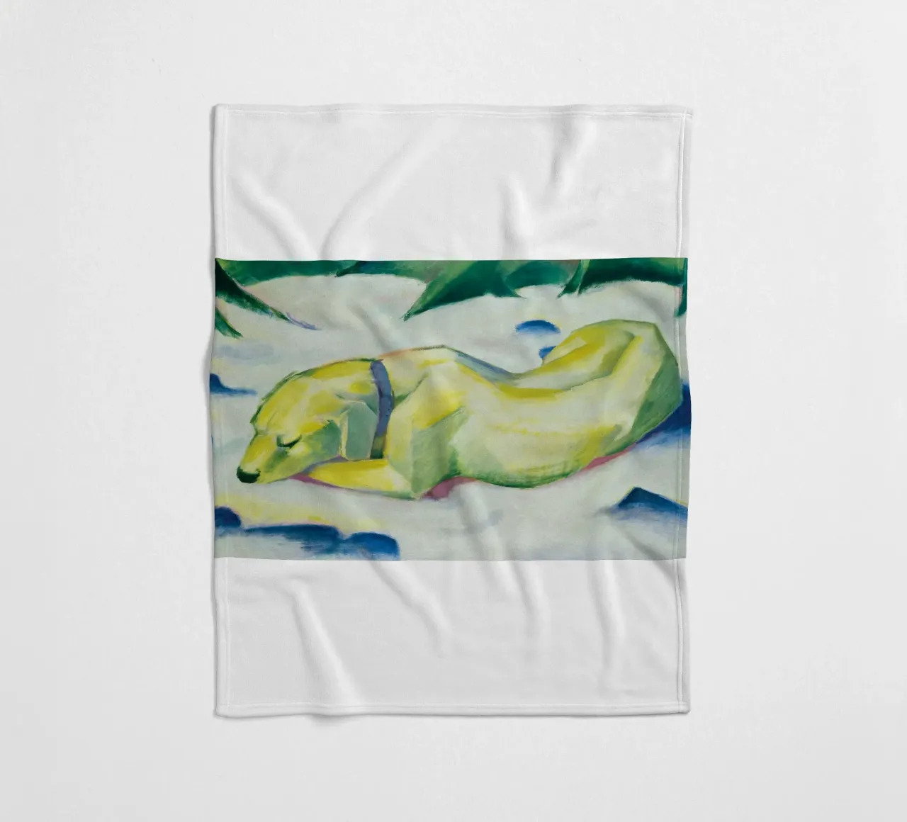 Franz Marc - Cane sdraiato sulla neve coperta in pile da ARTOTHEK