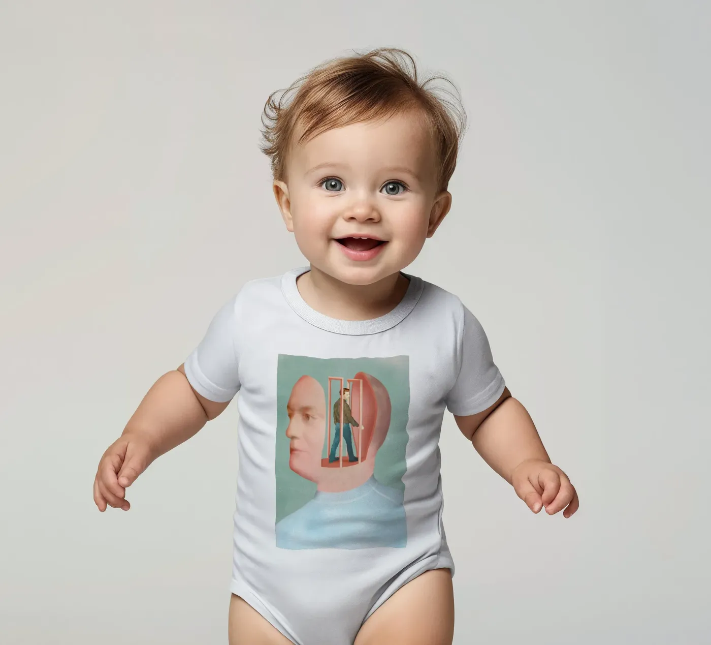 Inside Head body neonato maniche corte da Ellen Weinstein