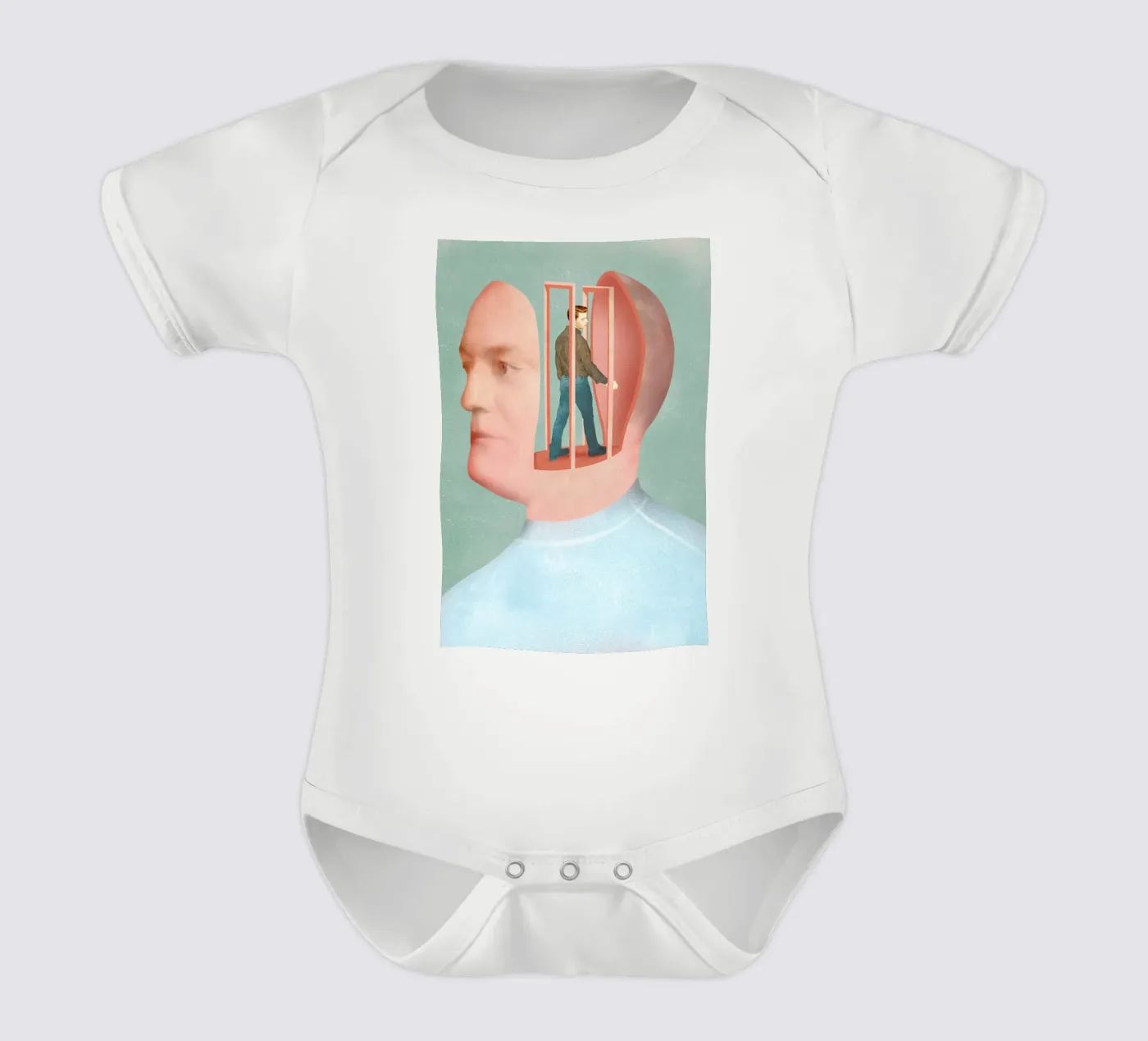 Inside Head body neonato maniche corte da Ellen Weinstein