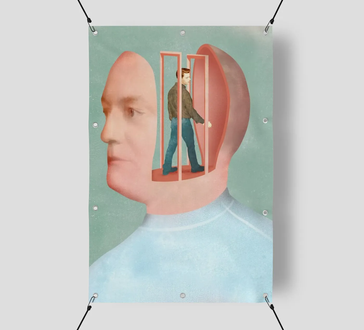 Inside Head telo in pvc da Ellen Weinstein