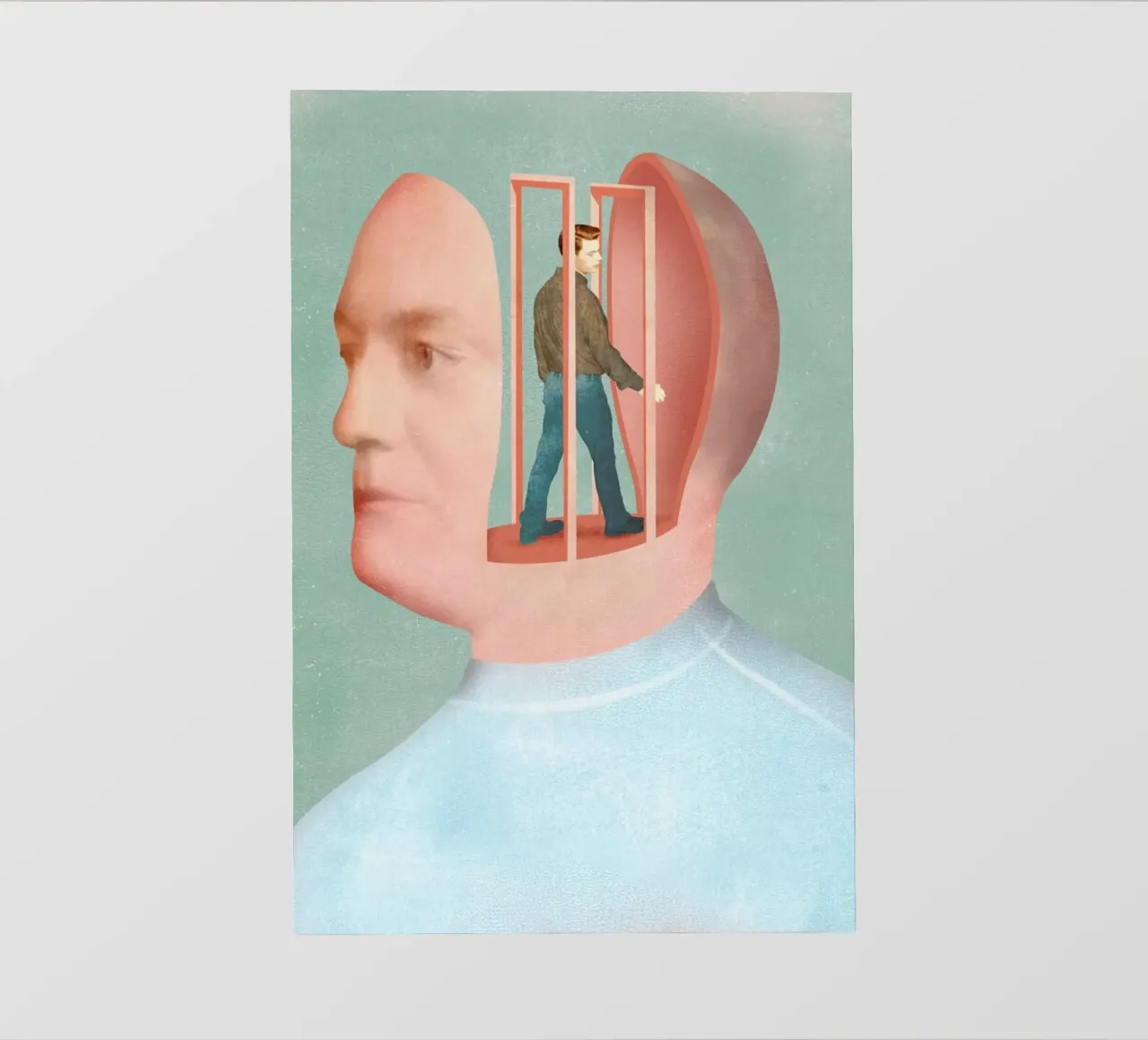 Inside Head telo in pvc da Ellen Weinstein
