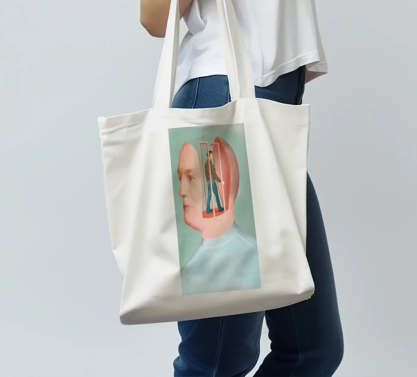 Inside Head tote bag by Ellen Weinstein