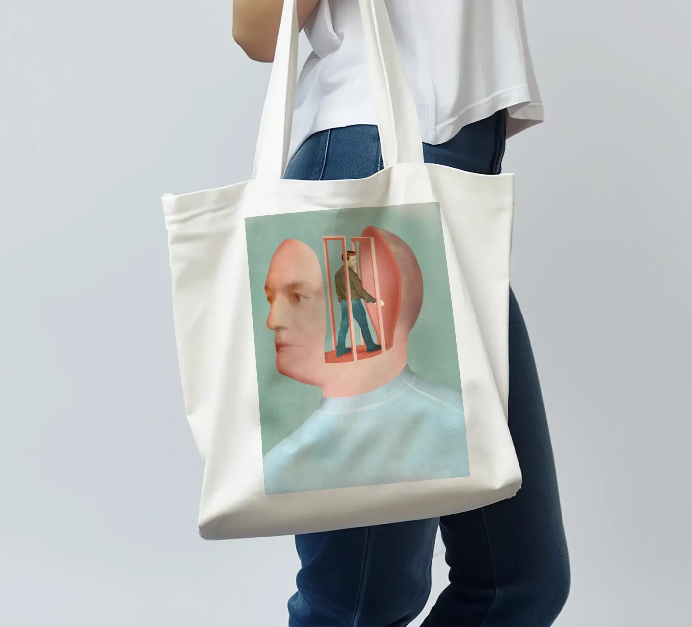 Inside Head tote bag by Ellen Weinstein