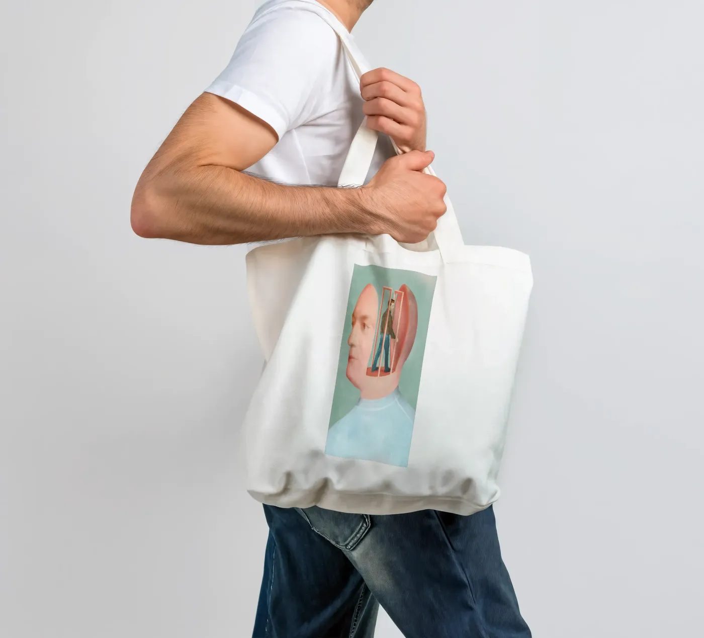 Inside Head tote bag by Ellen Weinstein