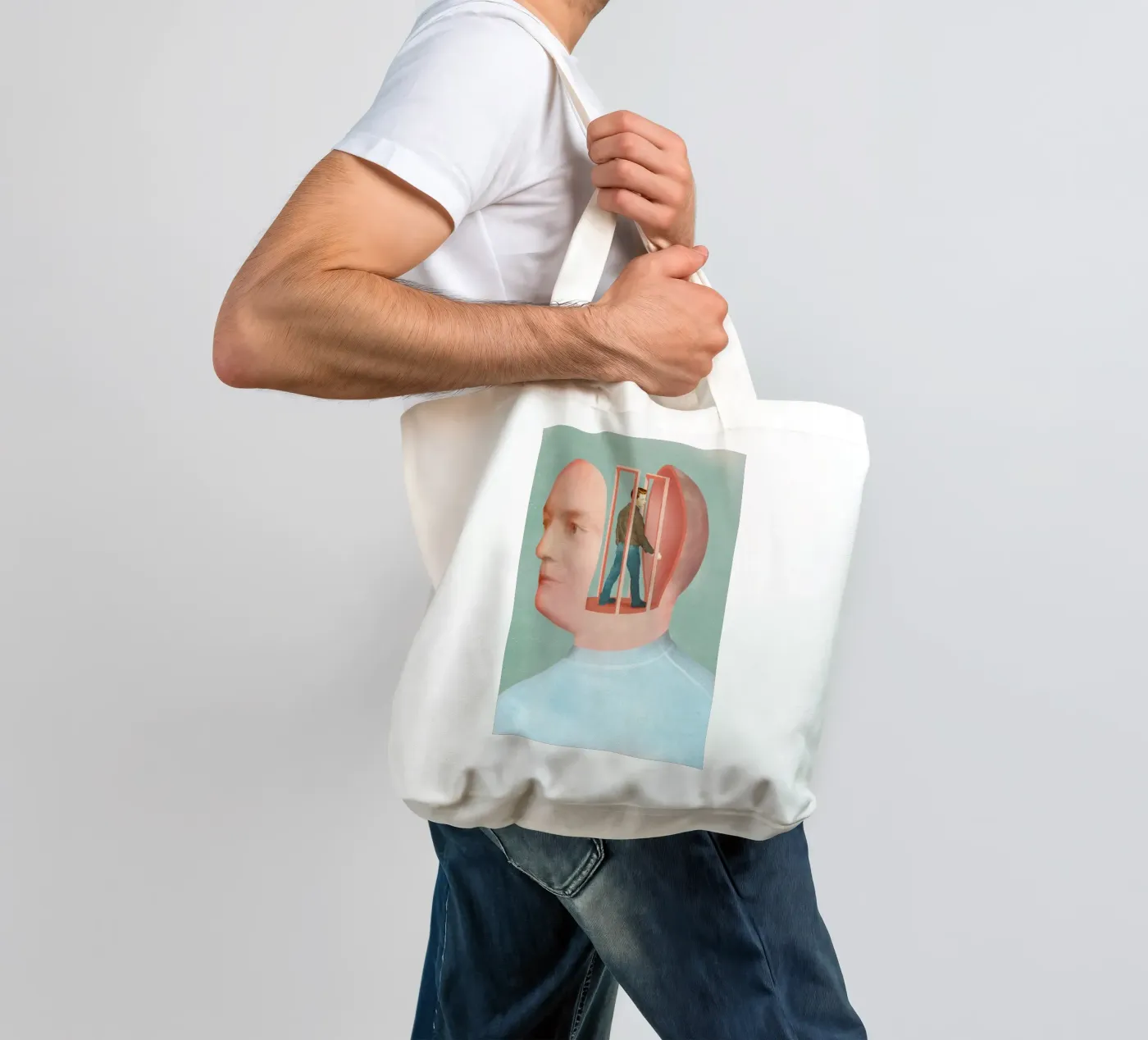 Inside Head tote bag by Ellen Weinstein