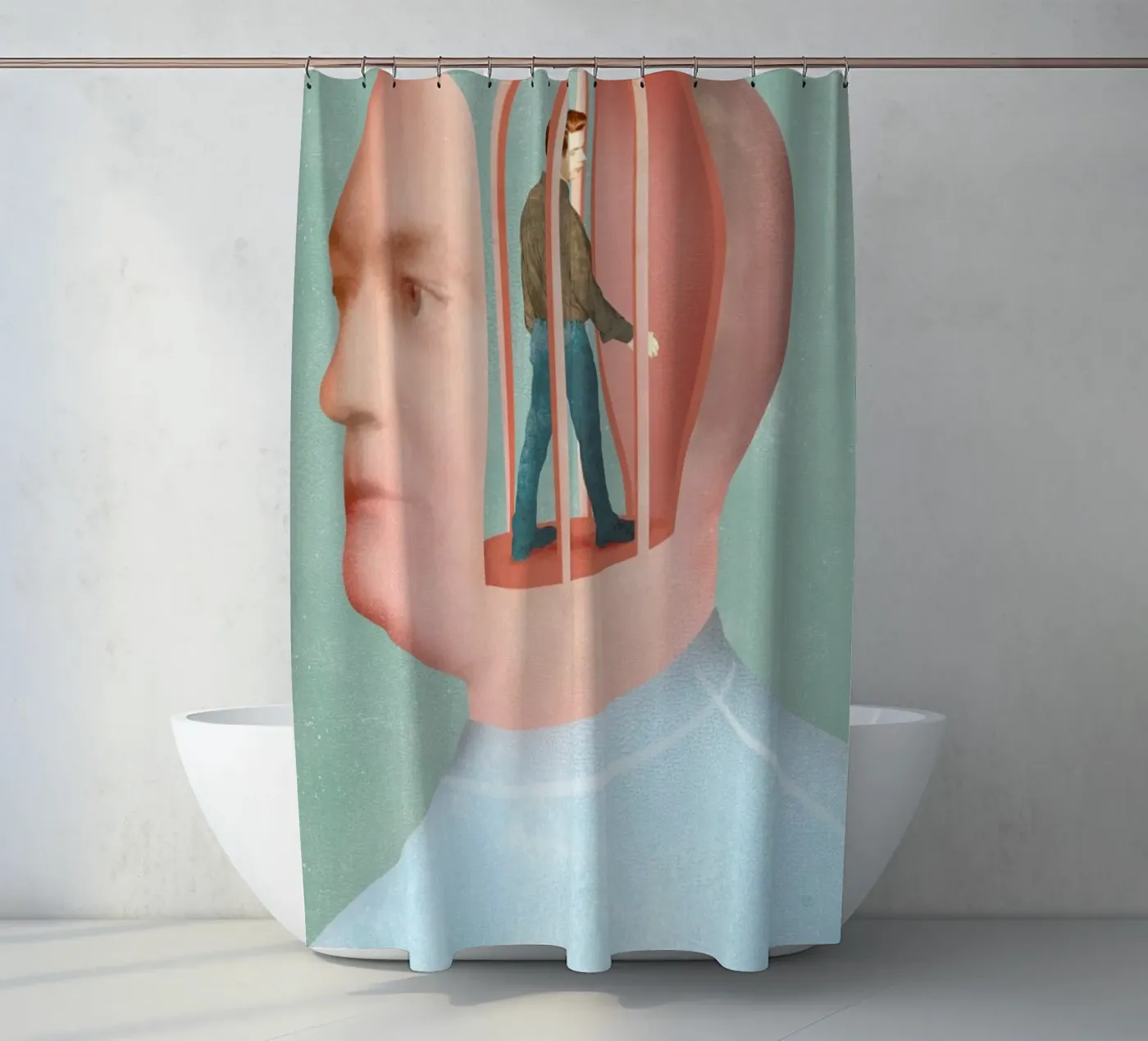 Inside Head Duschvorhang von Ellen Weinstein