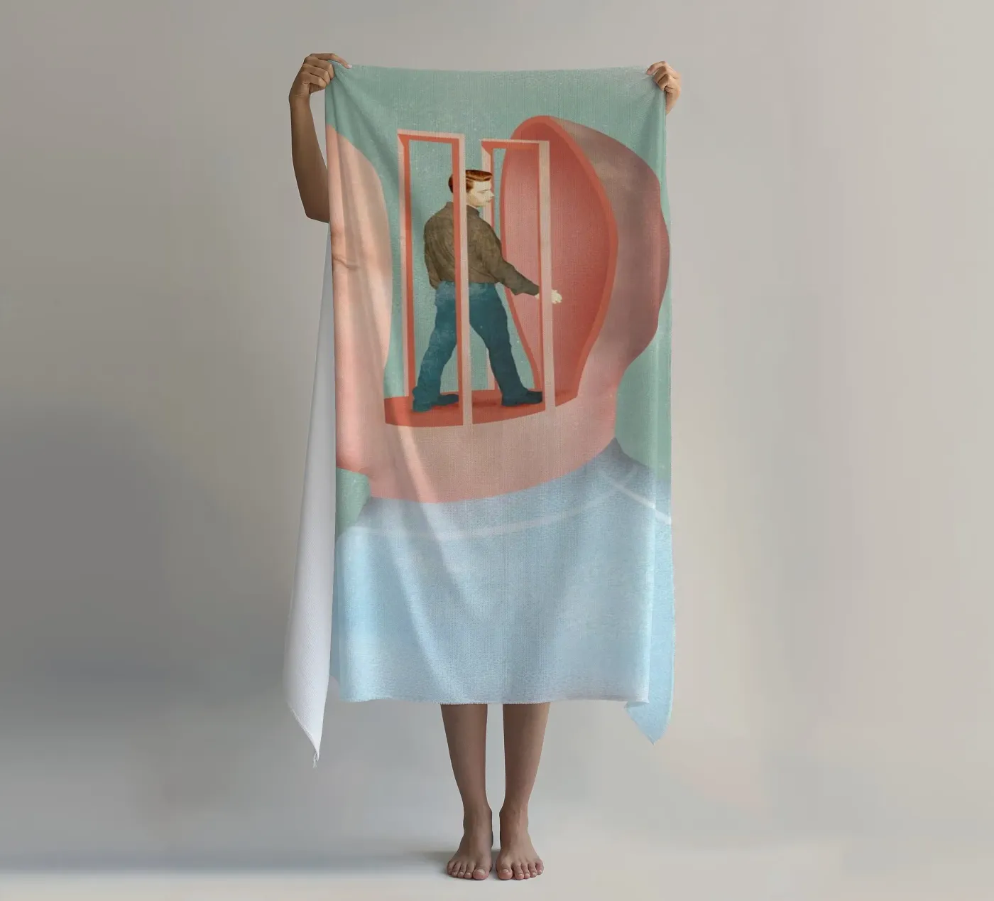 Inside Head beach towel by Ellen Weinstein