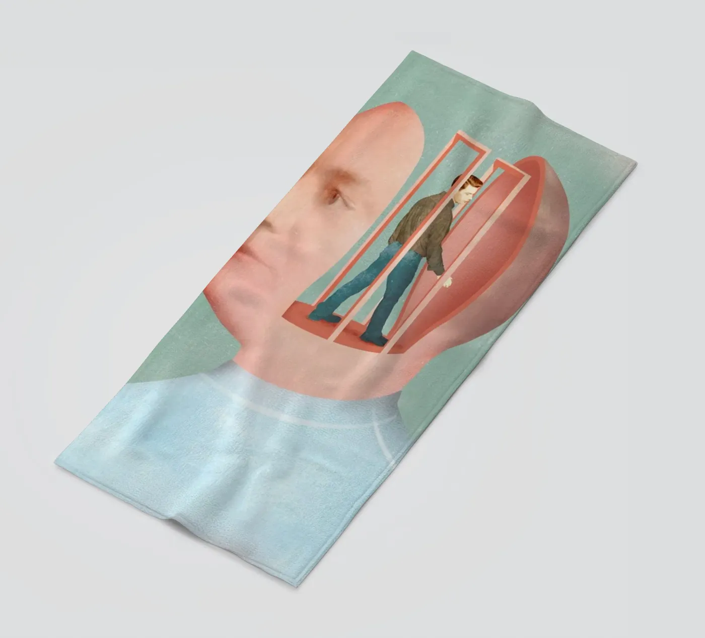Inside Head beach towel by Ellen Weinstein