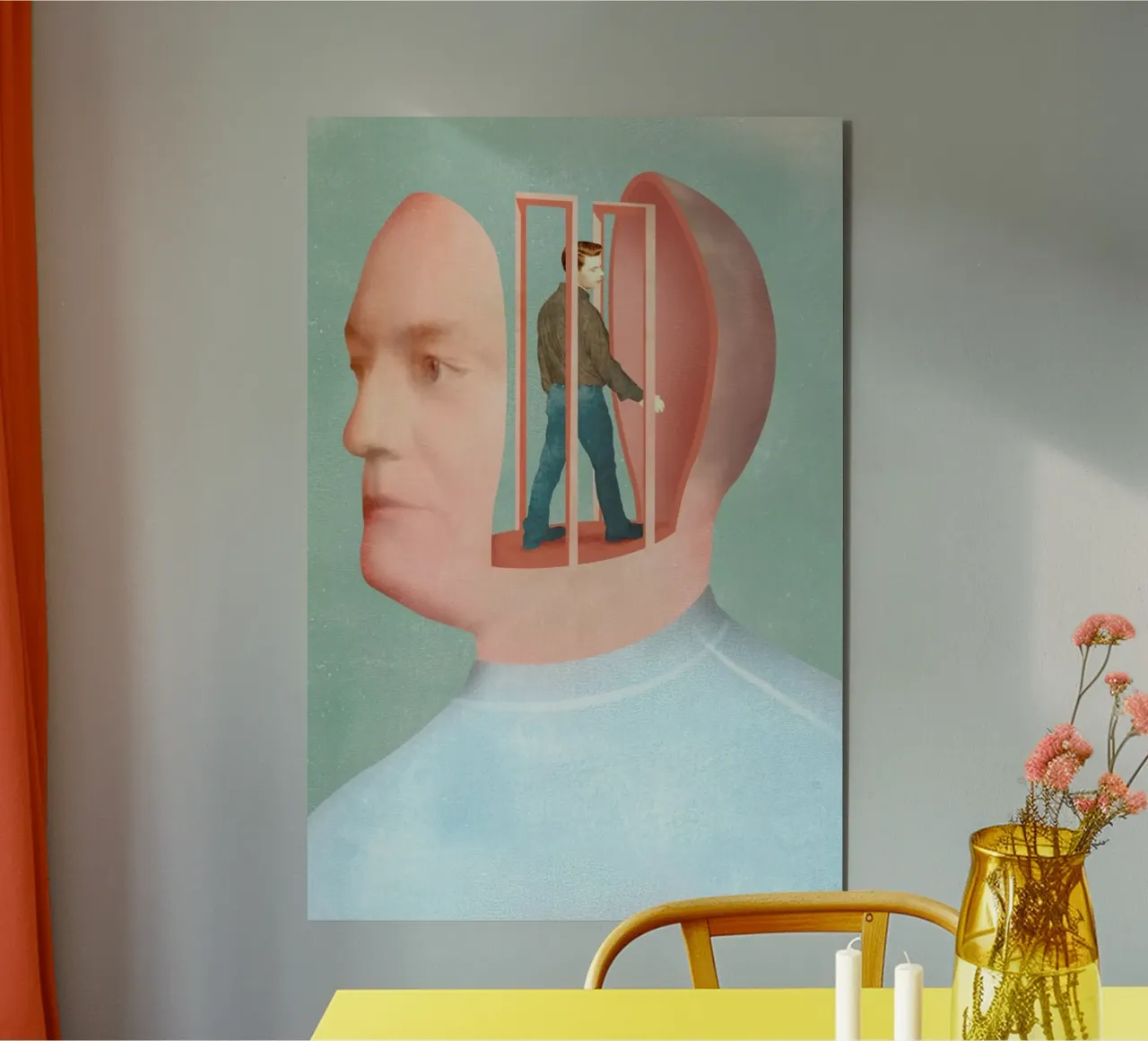 Inside Head alluminio dibond da Ellen Weinstein