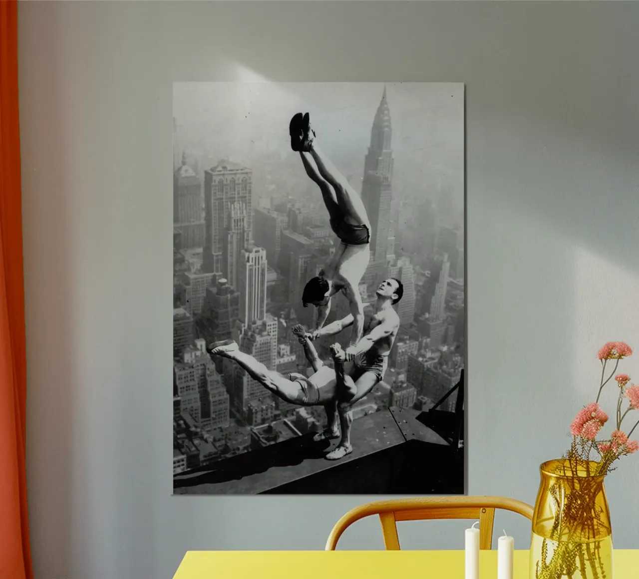 Tre acrobati all'Empire State Building 1934 alluminio dibond da ARTOTHEK
