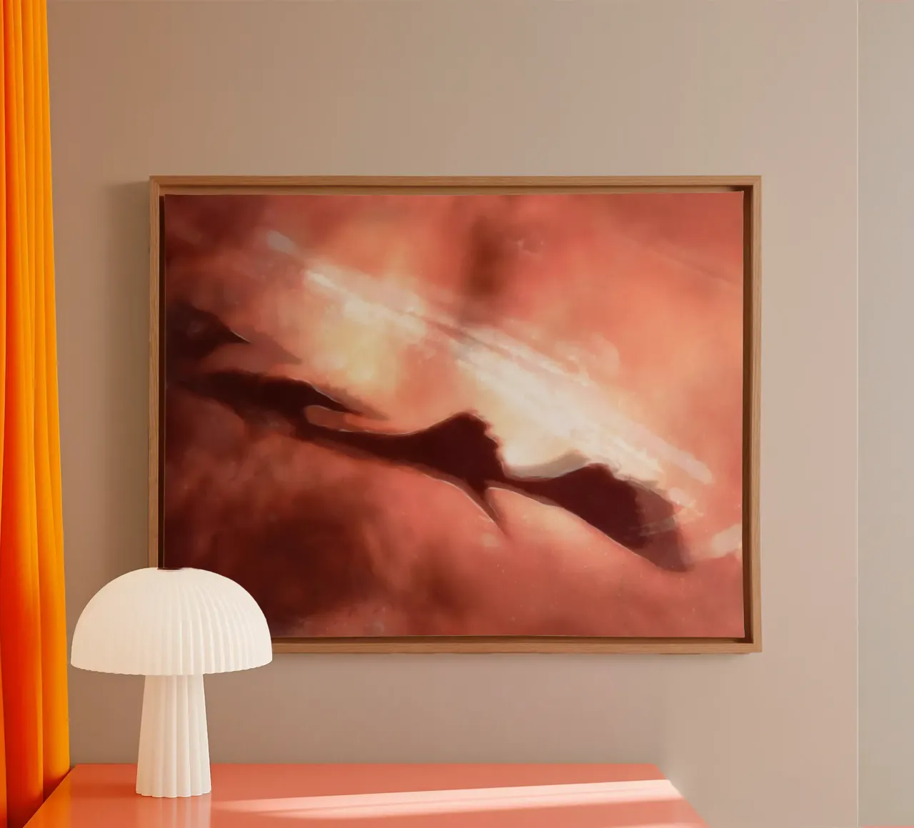 Terracotta Whisper canvas with Floater frame by menega sabidussi | moods