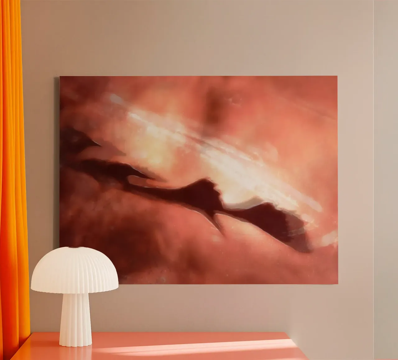 Terracotta Whisper canvas with Floater frame by menega sabidussi | moods