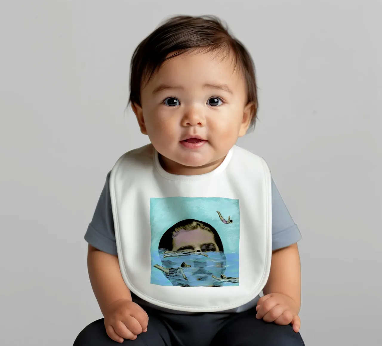 Man Overboard baby bib by Ellen Weinstein
