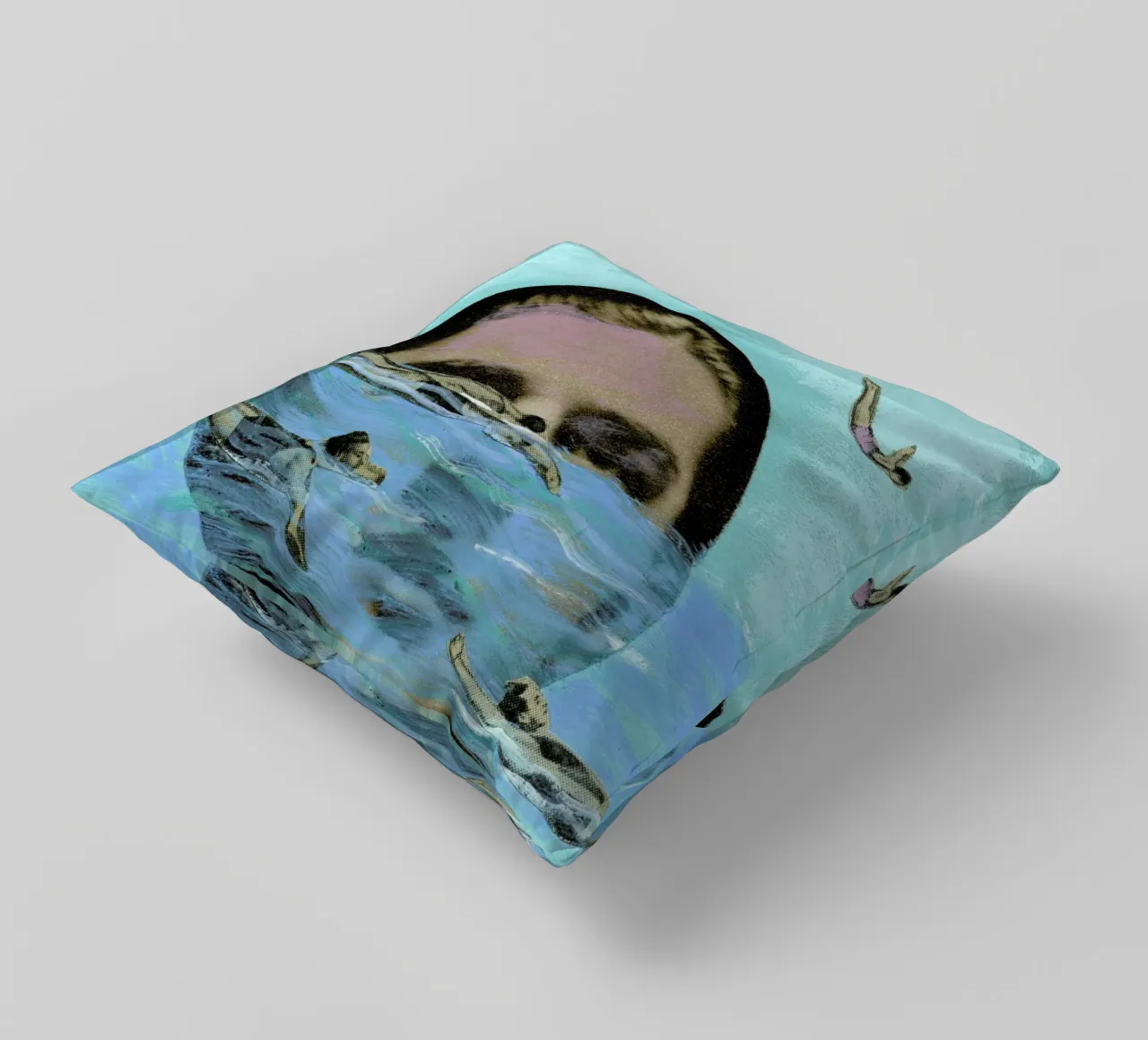 Man Overboard cuscino da Ellen Weinstein