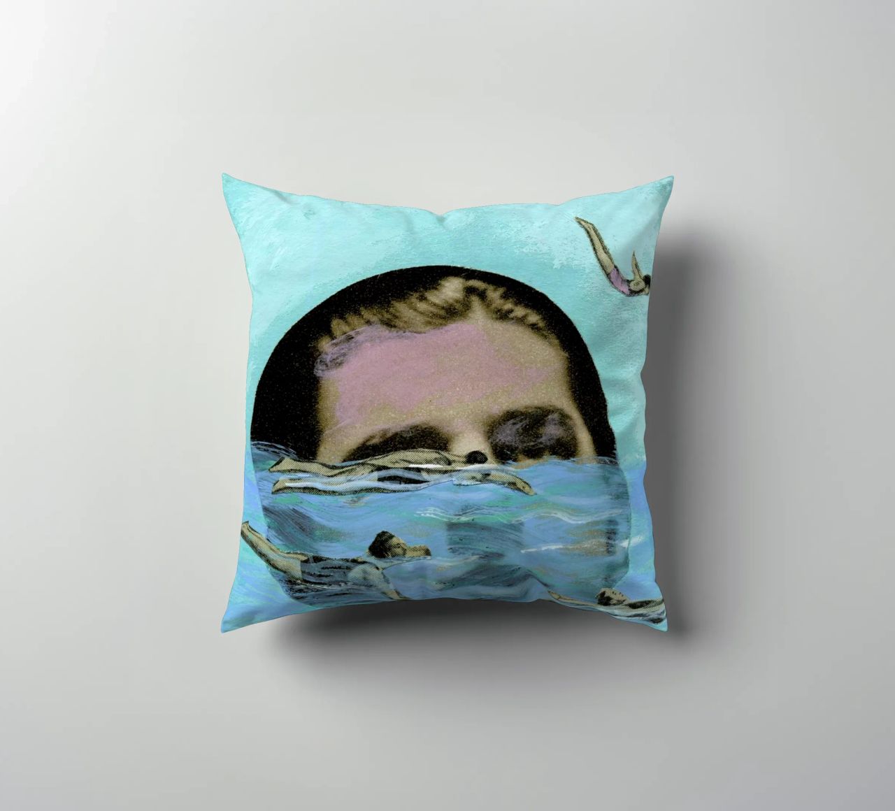 Man Overboard cuscino da Ellen Weinstein