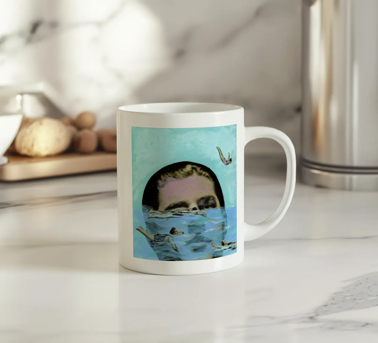 Man Overboard mug en céramique de Ellen Weinstein