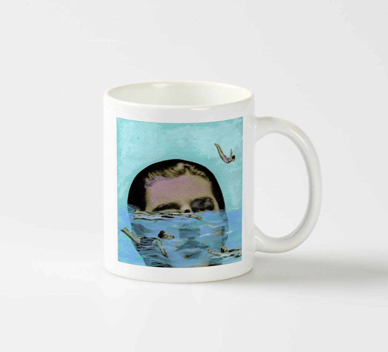 Man Overboard tazza in ceramica da Ellen Weinstein