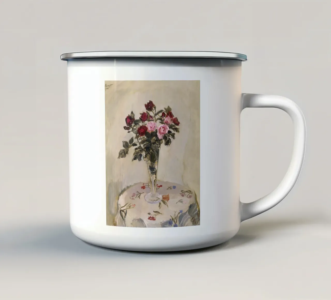 Max Slevogt - Natura morta di rose tazza in smalto da ARTOTHEK