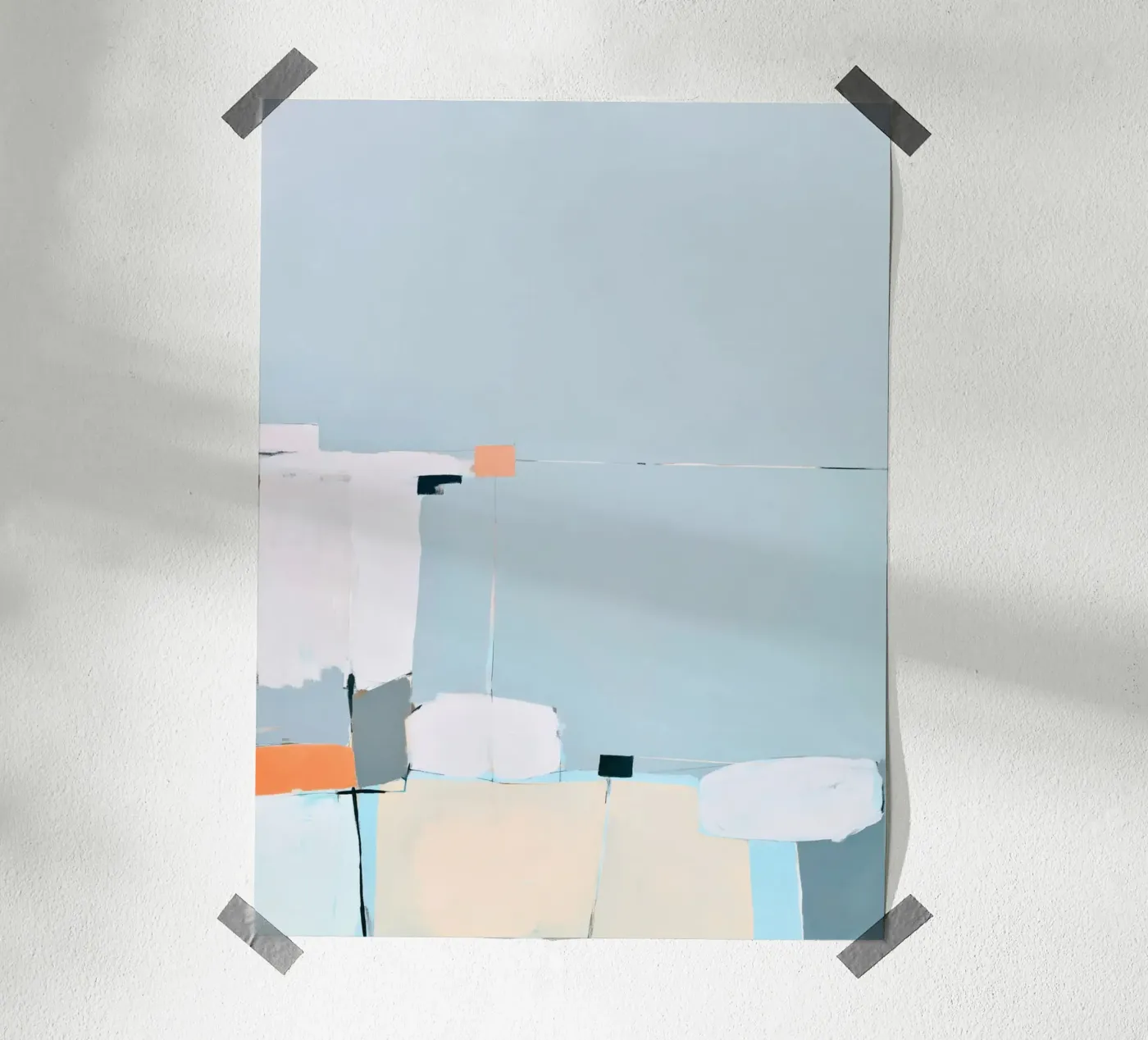 Stille vormen in hemelsblauw poster van Carinaprint