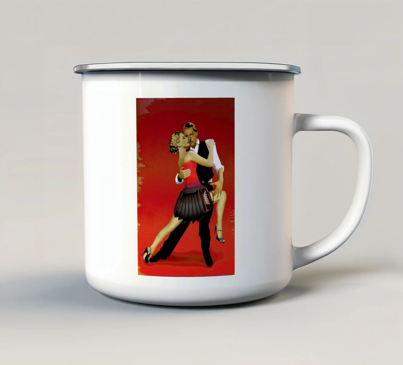 Tango tazza in smalto da Ellen Weinstein