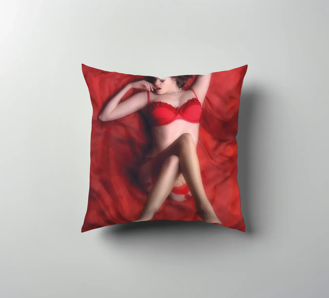 Dulce in red cuscino da Dave Hare Photography