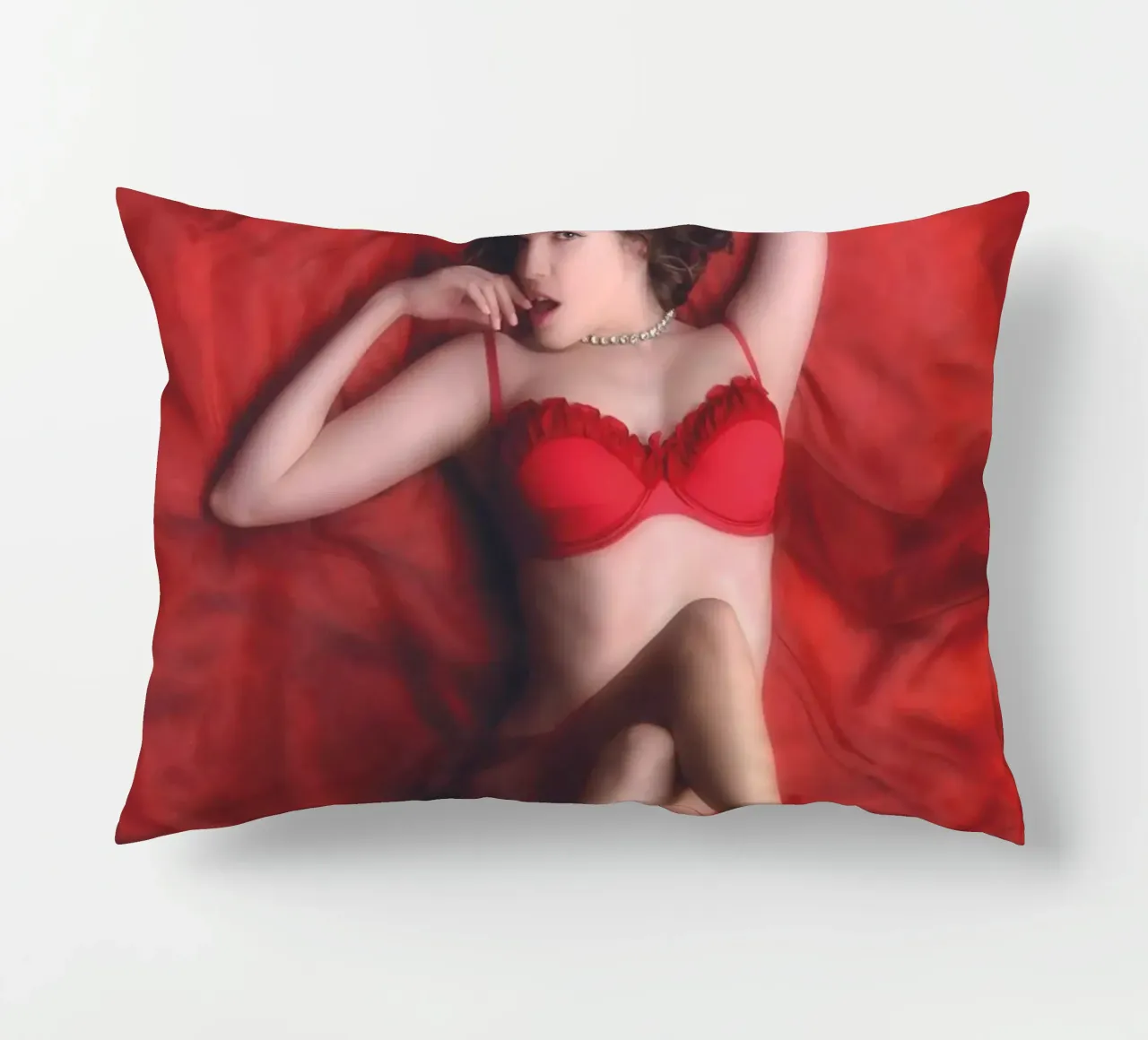 Dulce in red cuscino da Dave Hare Photography
