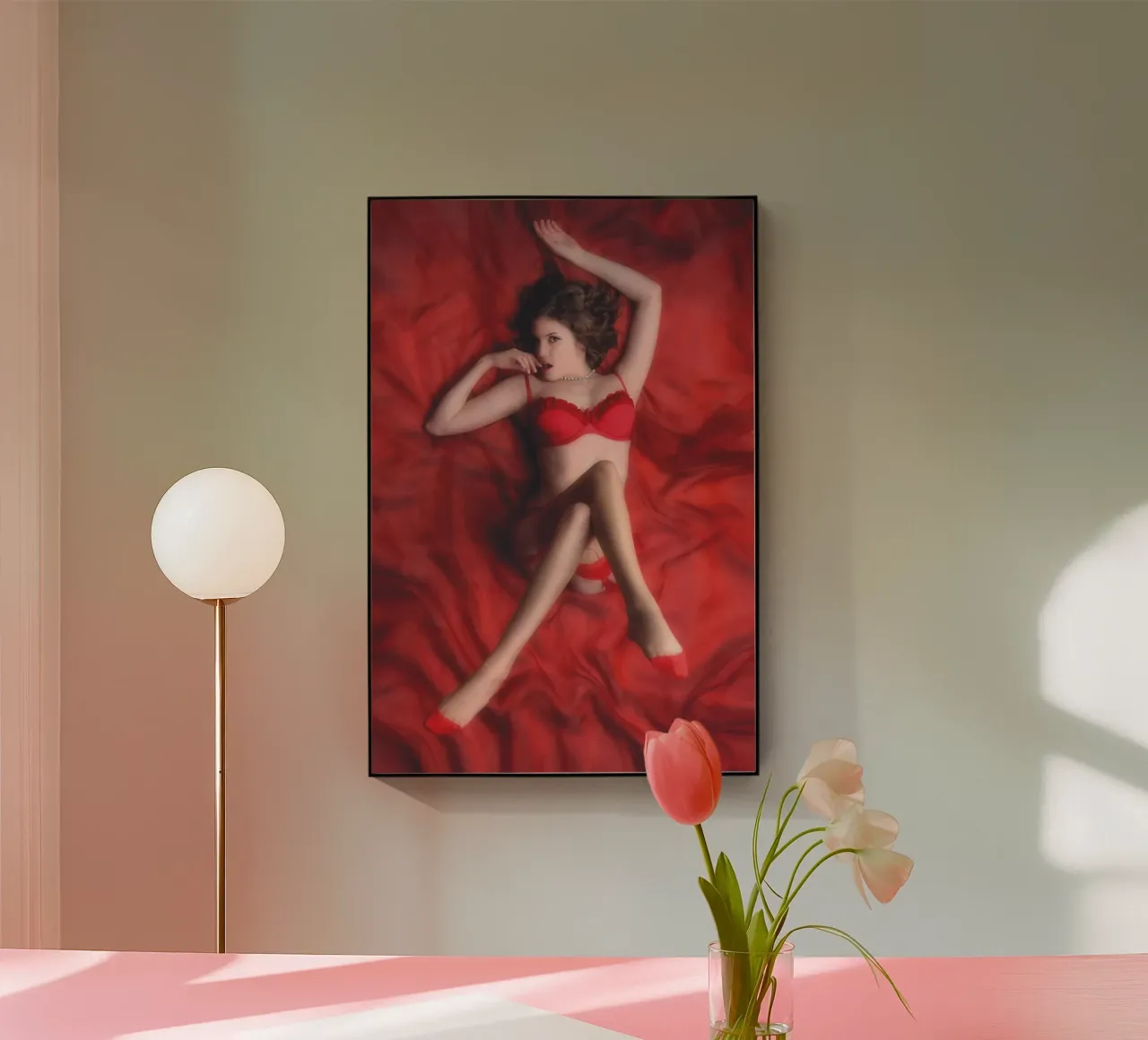 Dulce in red plexiglass da Dave Hare Photography