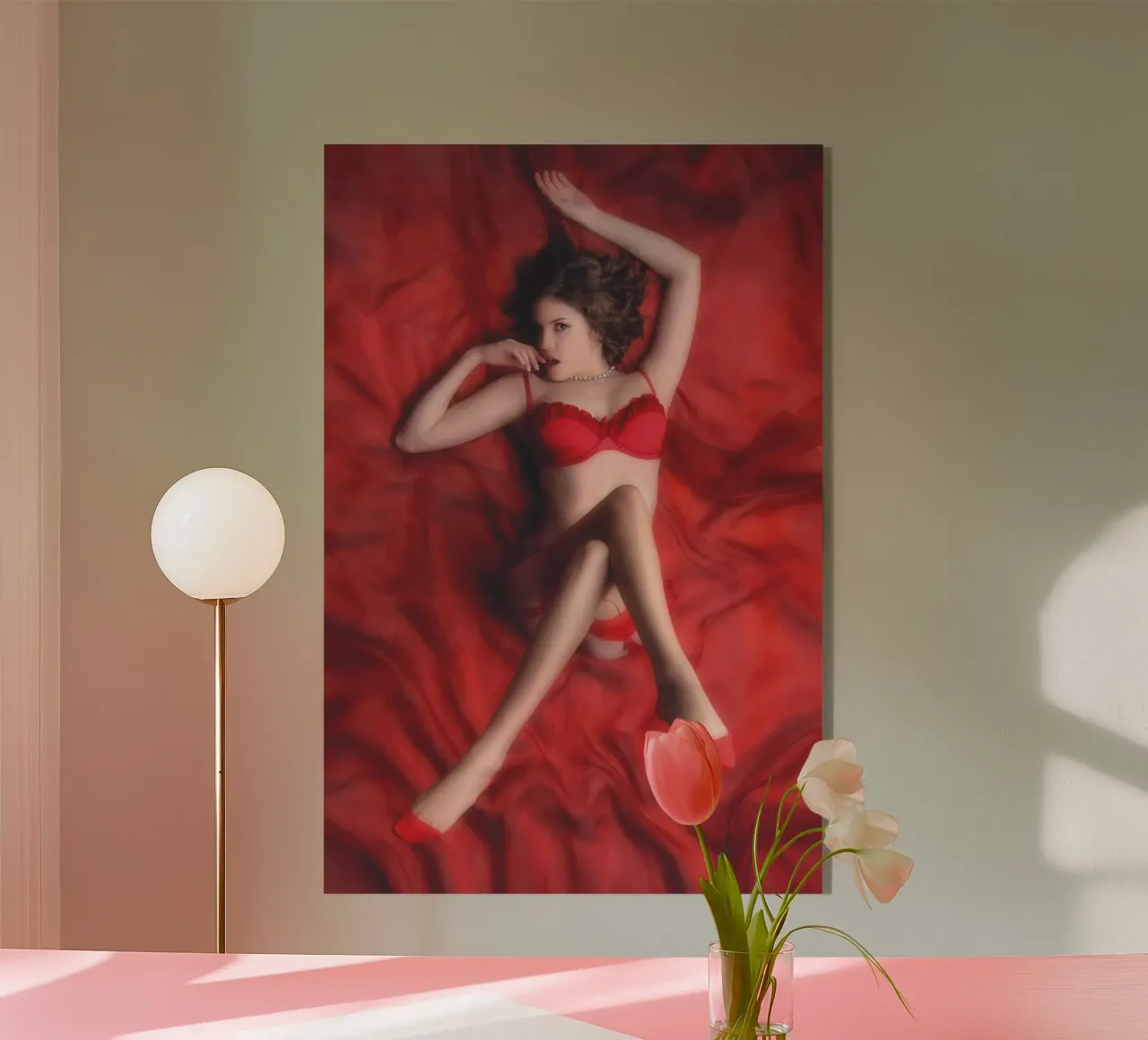 Dulce in red plexiglass da Dave Hare Photography