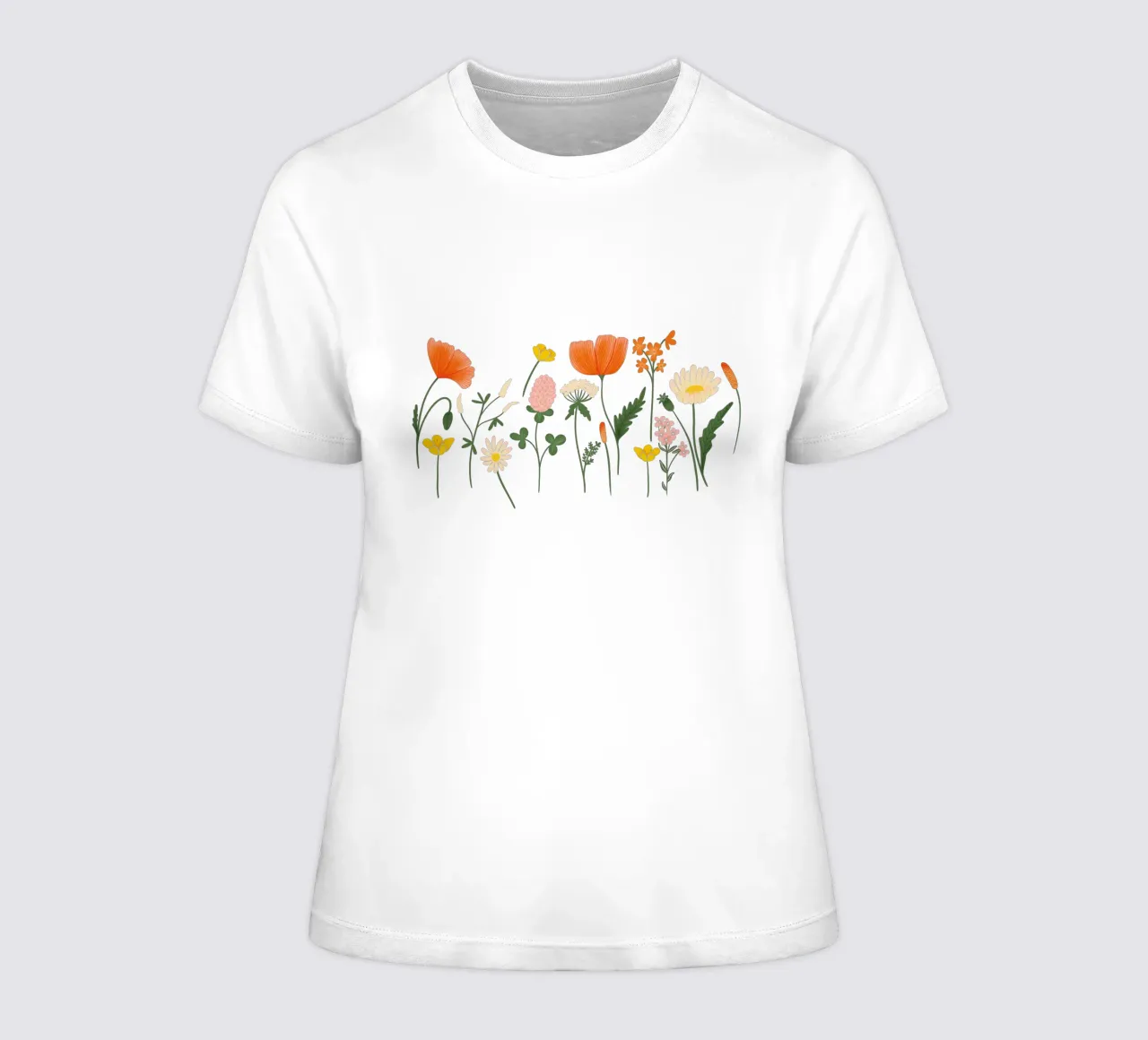 charming wildflowers women's fitted t-shirt by nicigabrieldesigns