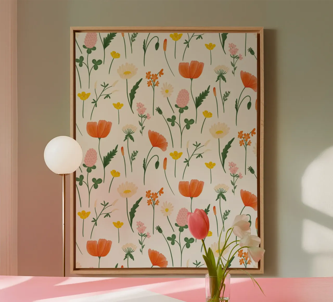 charming wildflowers canvas with Floater frame by nicigabrieldesigns