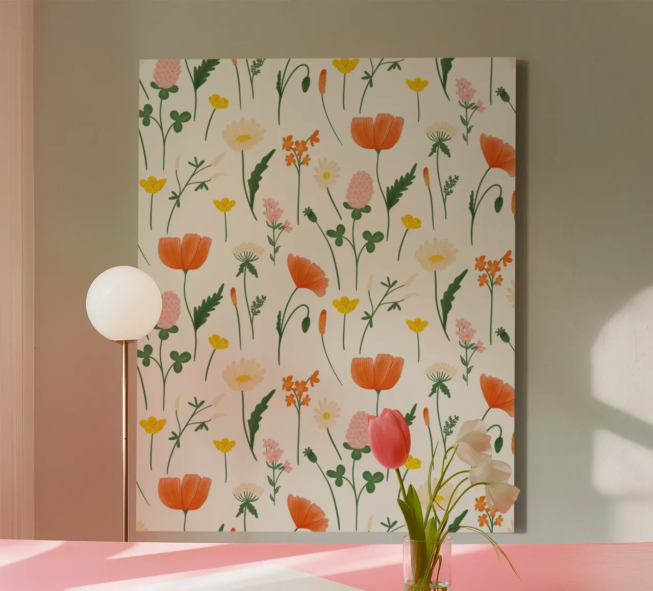 charming wildflowers canvas with Floater frame by nicigabrieldesigns