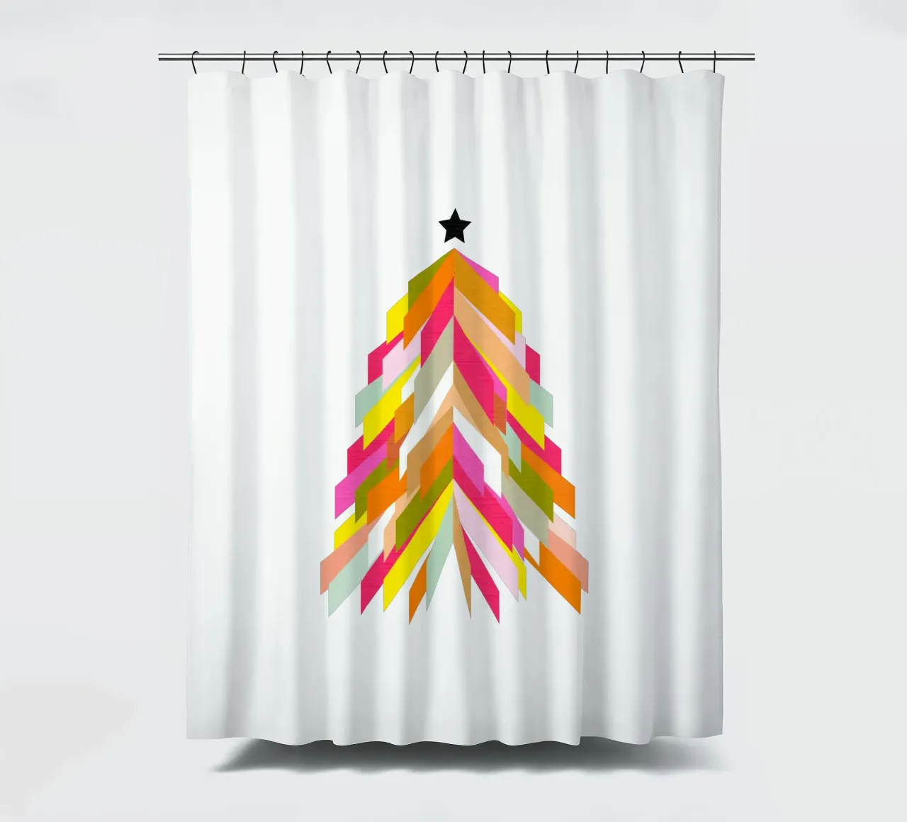 Albero di Natale retrò su bianco tenda da doccia da Dominique Vari